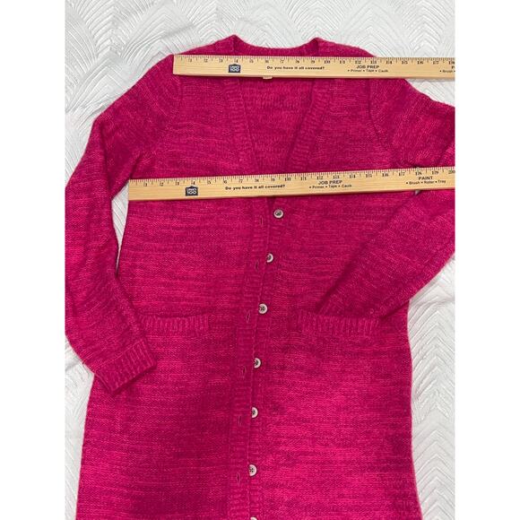 Pilcro Classic Longline Cardigan Sweater Pink Fuchsia XS - Picture 12 of 13